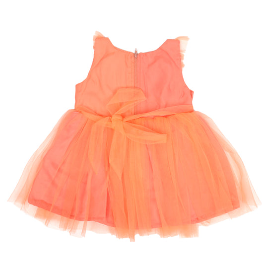 Infant Girls Fancy Frock Fresh Girls EMB - Peach