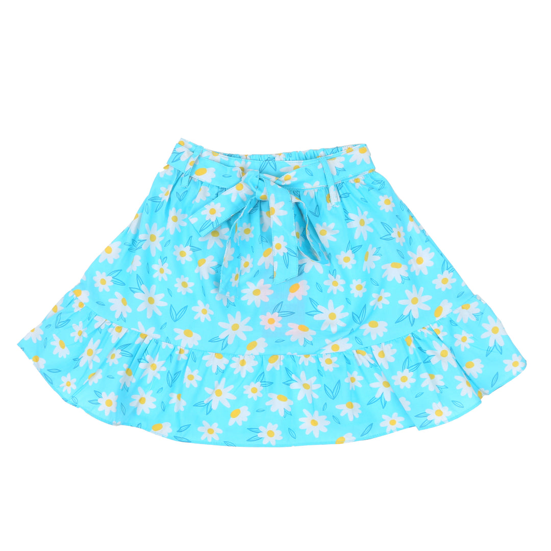 Infant Girls Digital Print Short Skirt Flora - AQUA