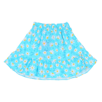 Girls Digital Print Short Skirt Flora - AQUA