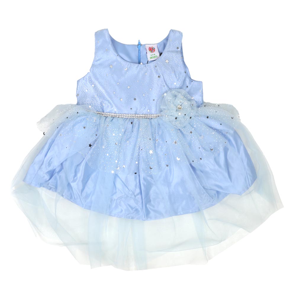 Infant Girls Frock Fancy Shining Star - SKY BLUE