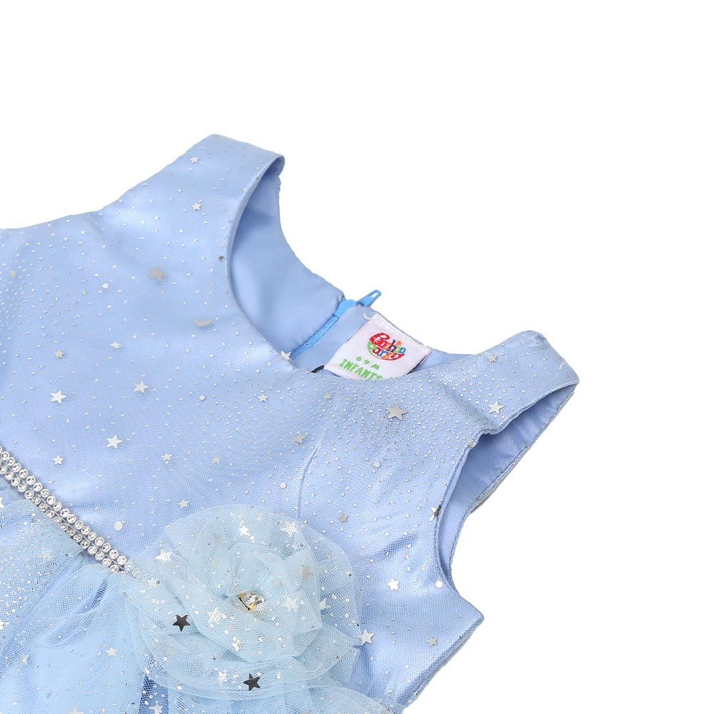 Infant Girls Frock Fancy Shining Star - SKY BLUE