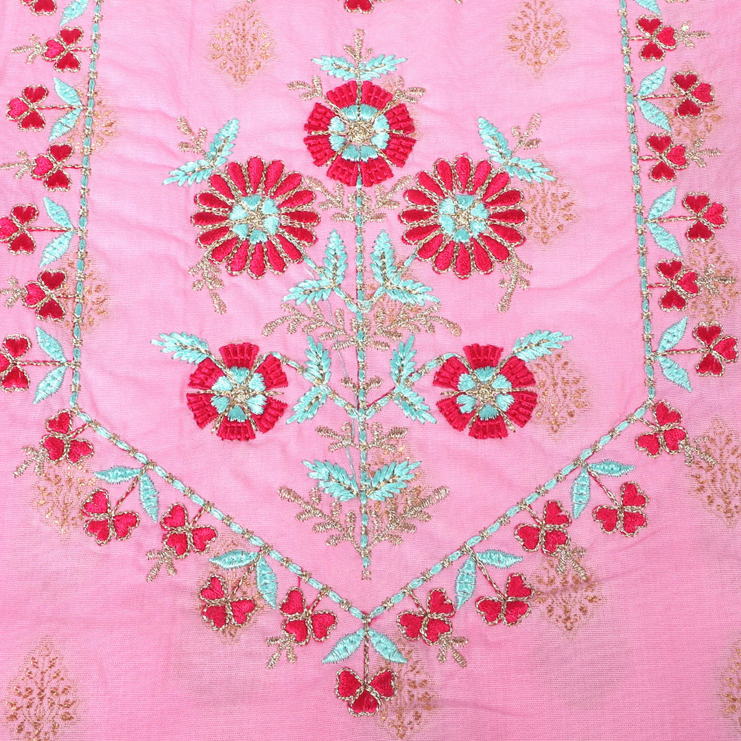 Girls Jacquard 3Pcs Suit Rani - Pink