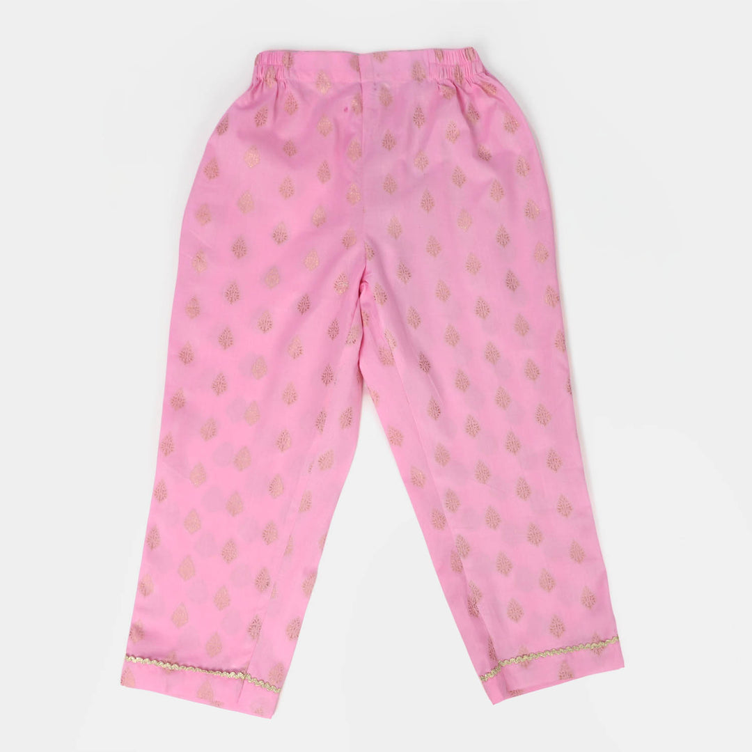 Girls Jacquard 3Pcs Suit Rani - Pink