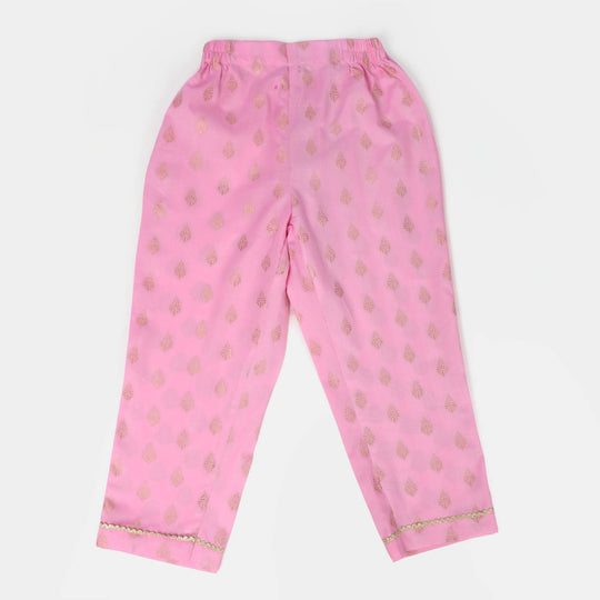 Girls Jacquard 3Pcs Suit Rani - Pink