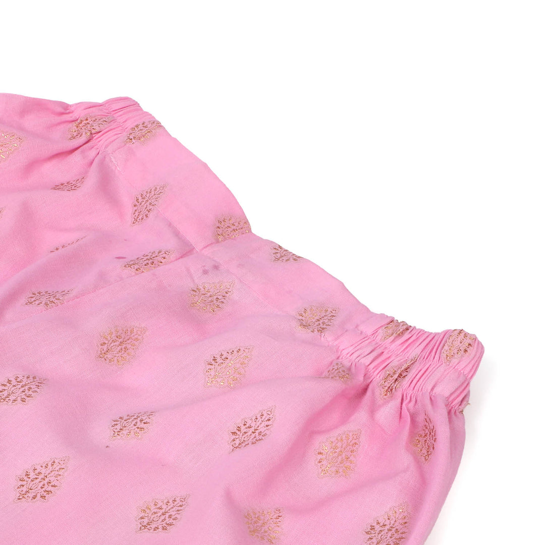 Girls Jacquard 3Pcs Suit Rani - Pink