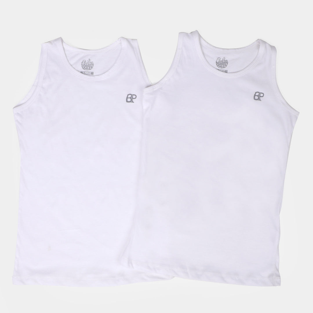 Pack Of 2 PCs Boys Cotton Vest  - White