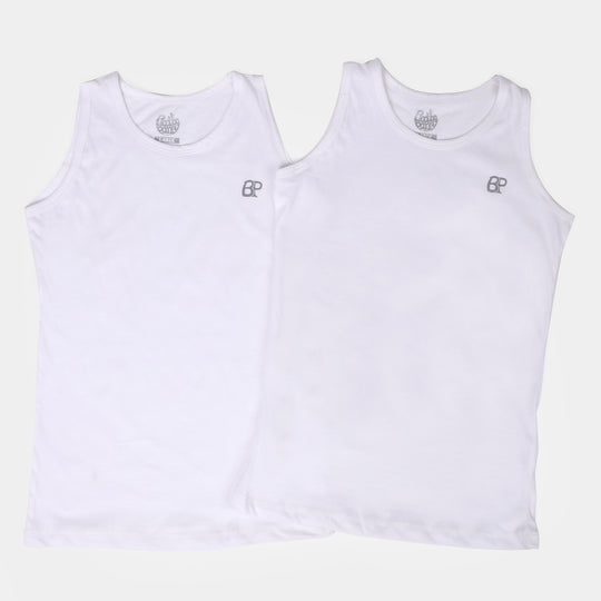 Pack Of 2 PCs Boys Cotton Vest  - White