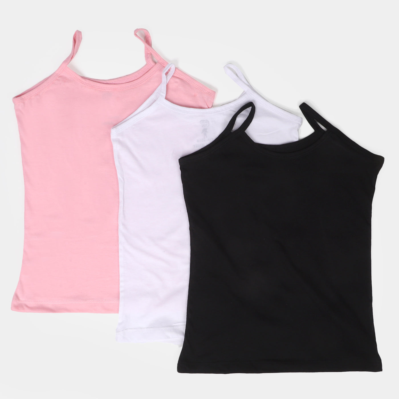 Pack Of 3 PCs Girls Cotton Basic Cami - Mix