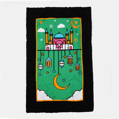 Kids Islamic Prayer Mat - Green