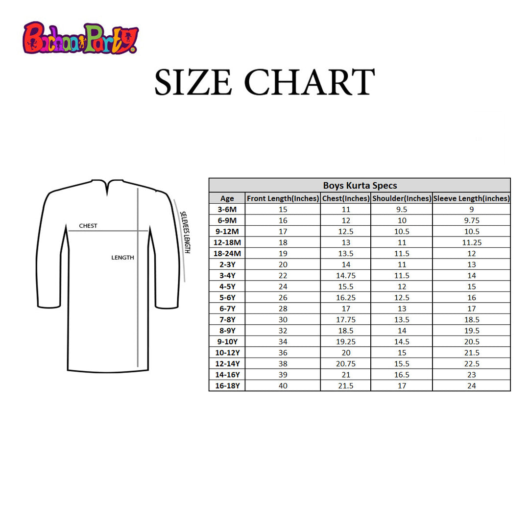 Boys Jacquard Basic Kurta - Mint Green