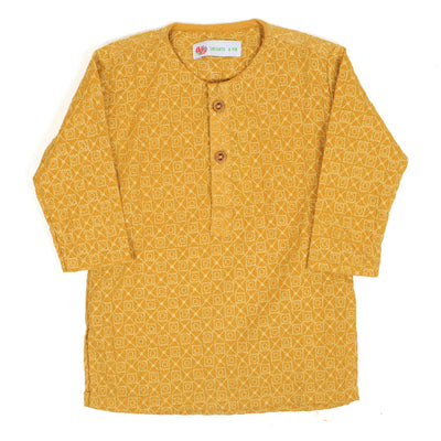 Infants Boys Chicken Basic Kurta - Mustard