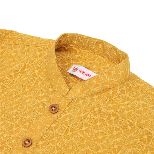 Boys Chicken Basic Kurta - Mustard