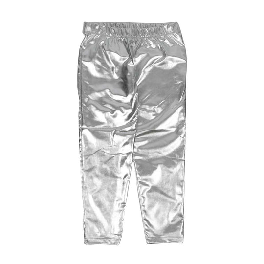 Shiny Foil Printed Tights For Girls - Silver (GT-029)