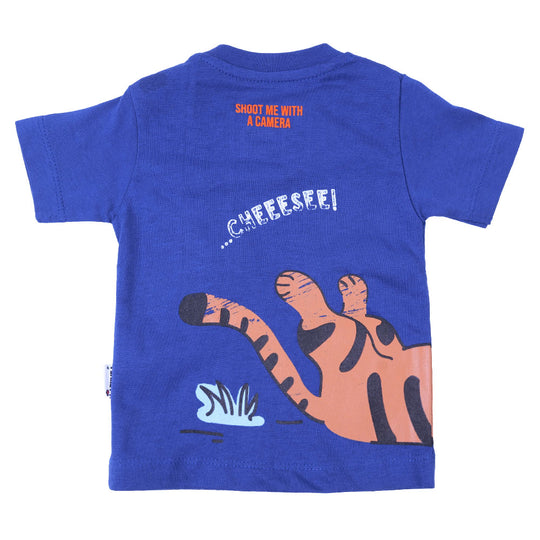 Infant Boys T-Shirt Say Cheese -Navy Peony