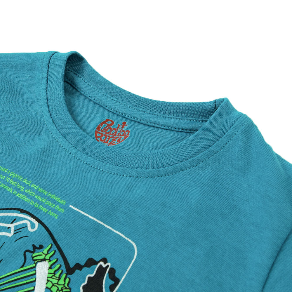 Boys Cotton T-shirt Triceratops - Harbor Blue