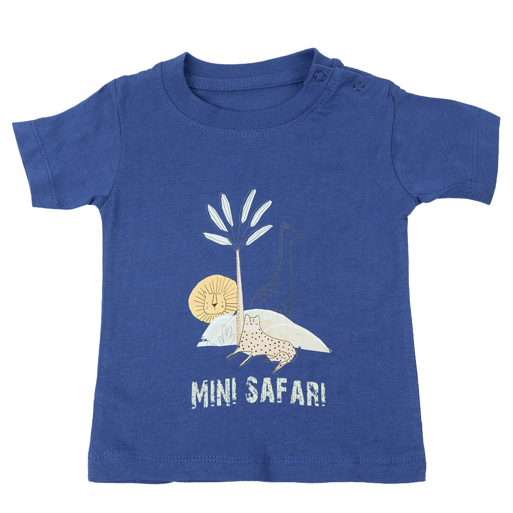 Infant Boys T-Shirt Mini Safari -Navy Peony