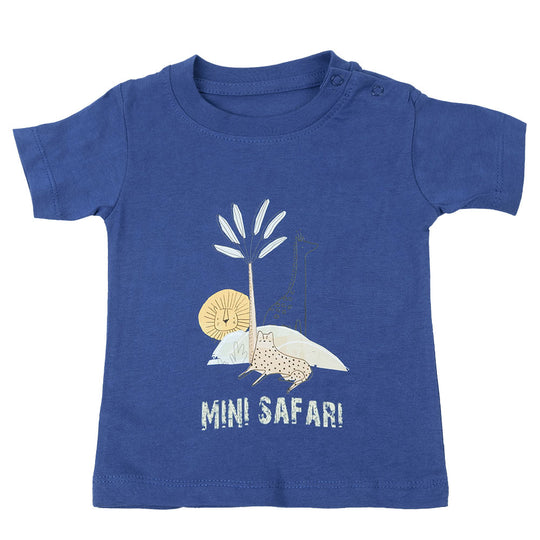 Infant Boys T-Shirt Mini Safari -Navy Peony