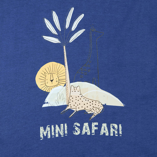 Infant Boys T-Shirt Mini Safari -Navy Peony