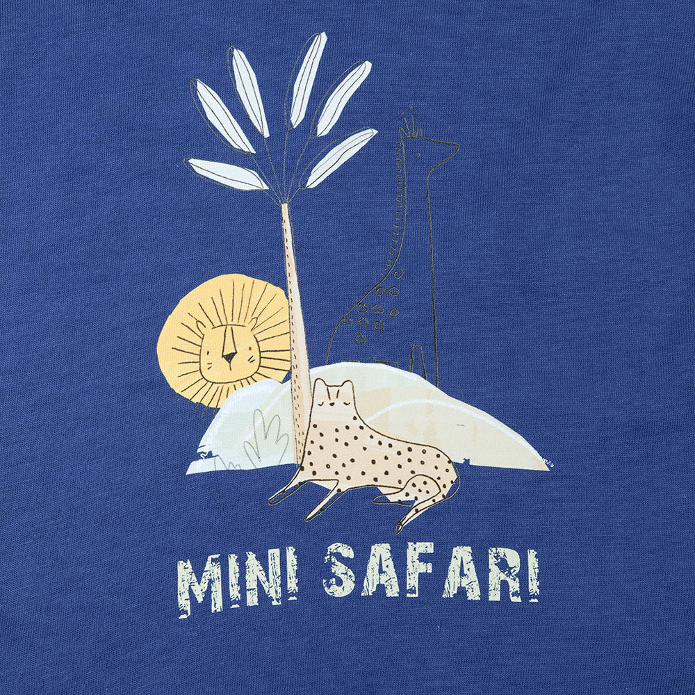Infant Boys T-Shirt Mini Safari -Navy Peony