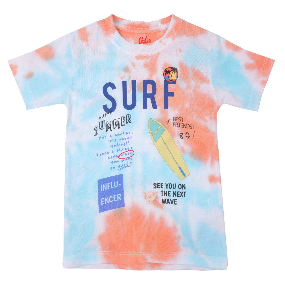 Boys Cotton T-Shirt Surf - Tie Dye