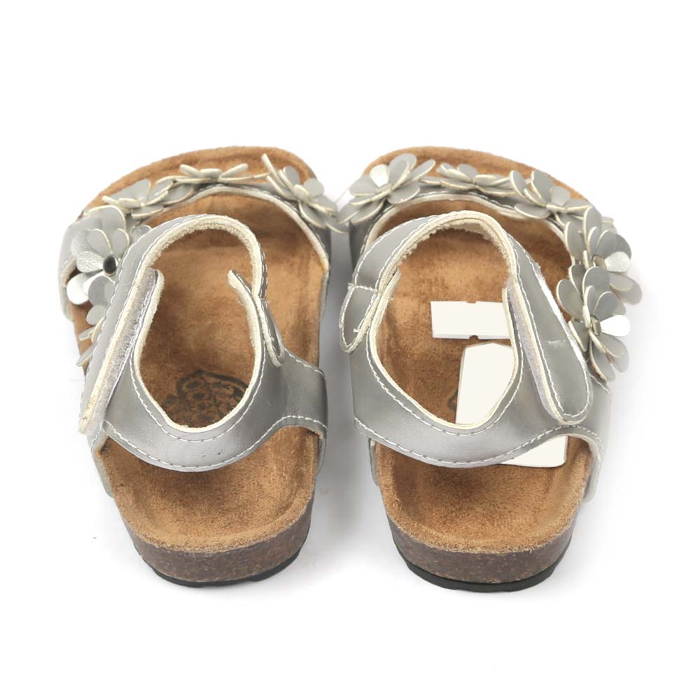 Fancy Flowers Sandals For Girls - Silver (N1040-29)