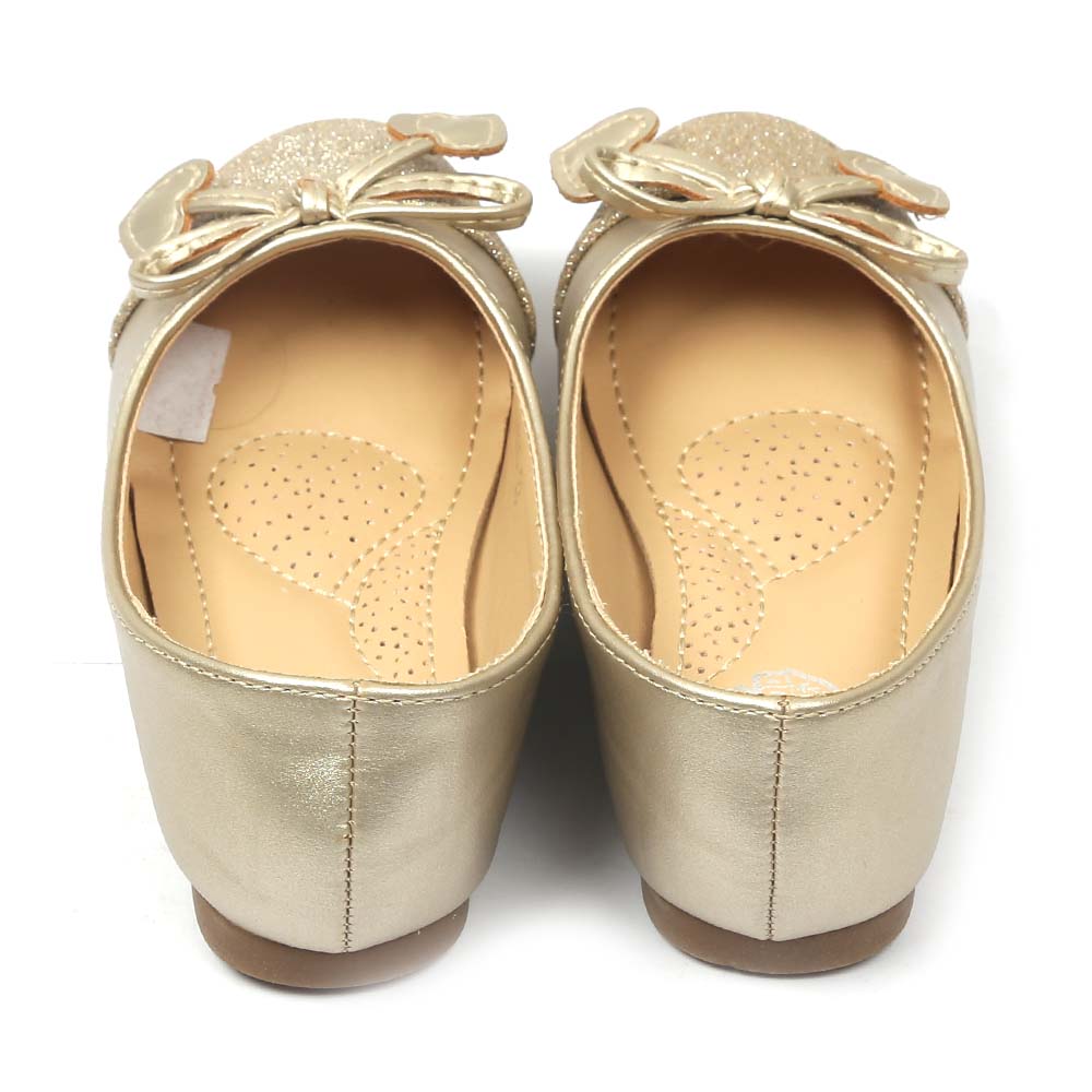 Fancy Stylish Pumps For Girls - Gold (1005-23)