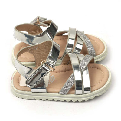 Glitter Shiny Sandals For Girls - Silver (73107)