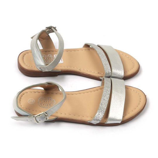 Fancy Strap Sandals For Girls - Silver (0910-26)