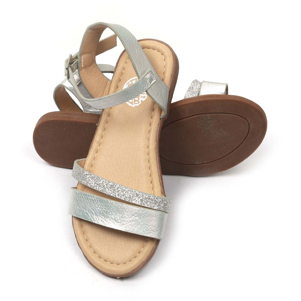 Fancy Strap Sandals For Girls - Silver (0910-26)