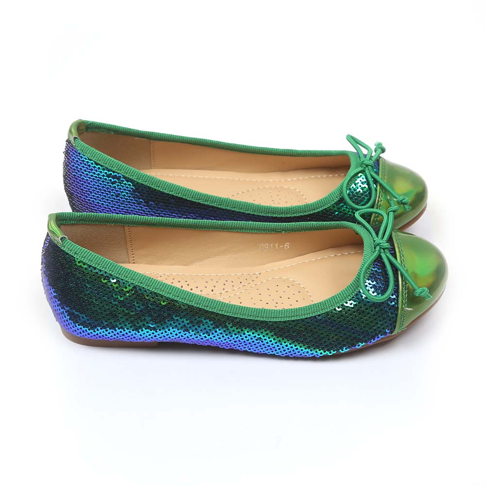 Fancy Sequin Pump For Girls - Green (0911-6)