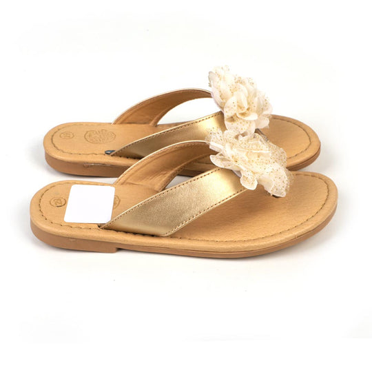 Flower Stylish Slipper For Girls - Beige (R.5)