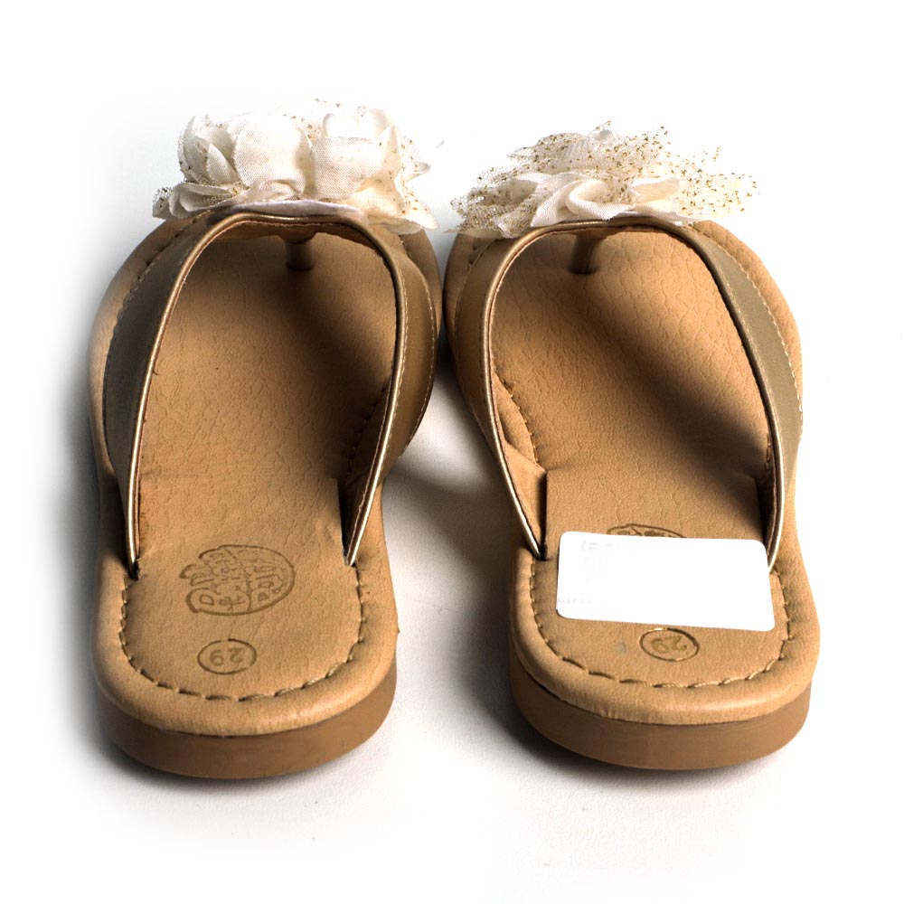 Flower Stylish Slipper For Girls - Beige (R.5)