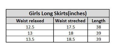 Girls Cotton Long Skirt - Multi