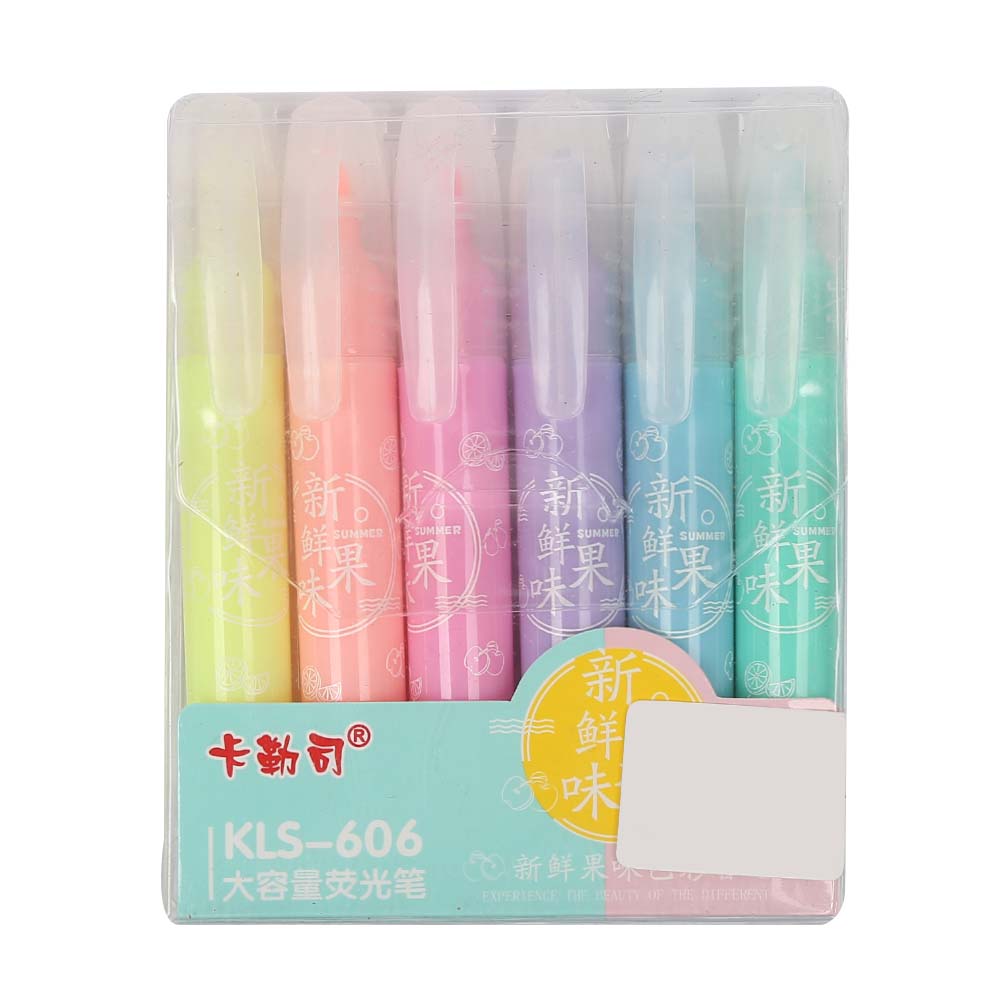 Multicolored highlighter Marker Set - 6 Pcs (606)