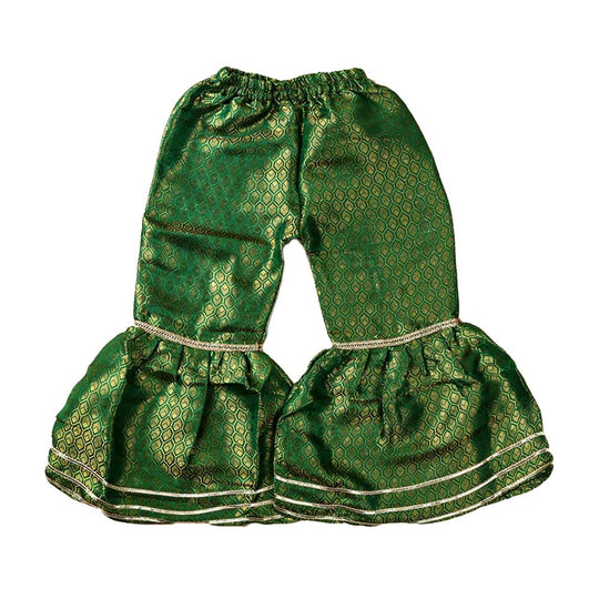 Fancy Gharara Glow 3 PCs Suit For Girls - Green