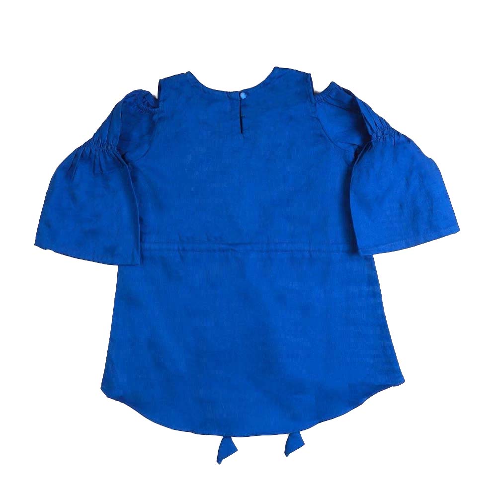Embroidered  Top For Girls - Royal Blue