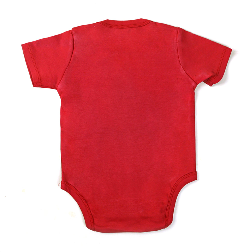 Bear Basic Romper For Boys - Red