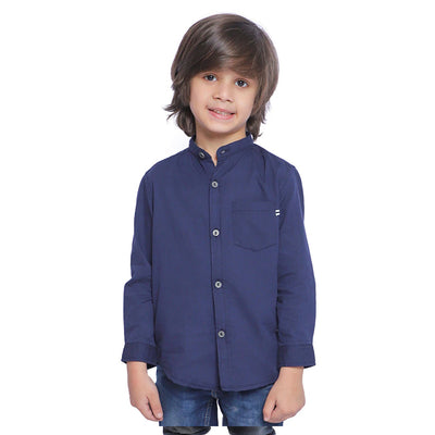 Boys Casual Shirts Pocket Tape - Navy