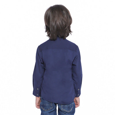 Boys Casual Shirts Pocket Tape - Navy