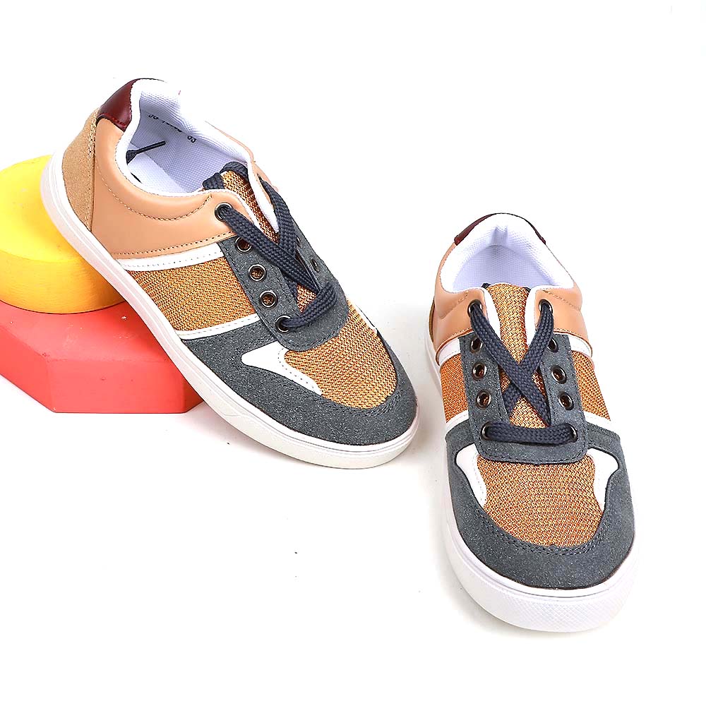 Sneakers For Boys - Grey/Camel