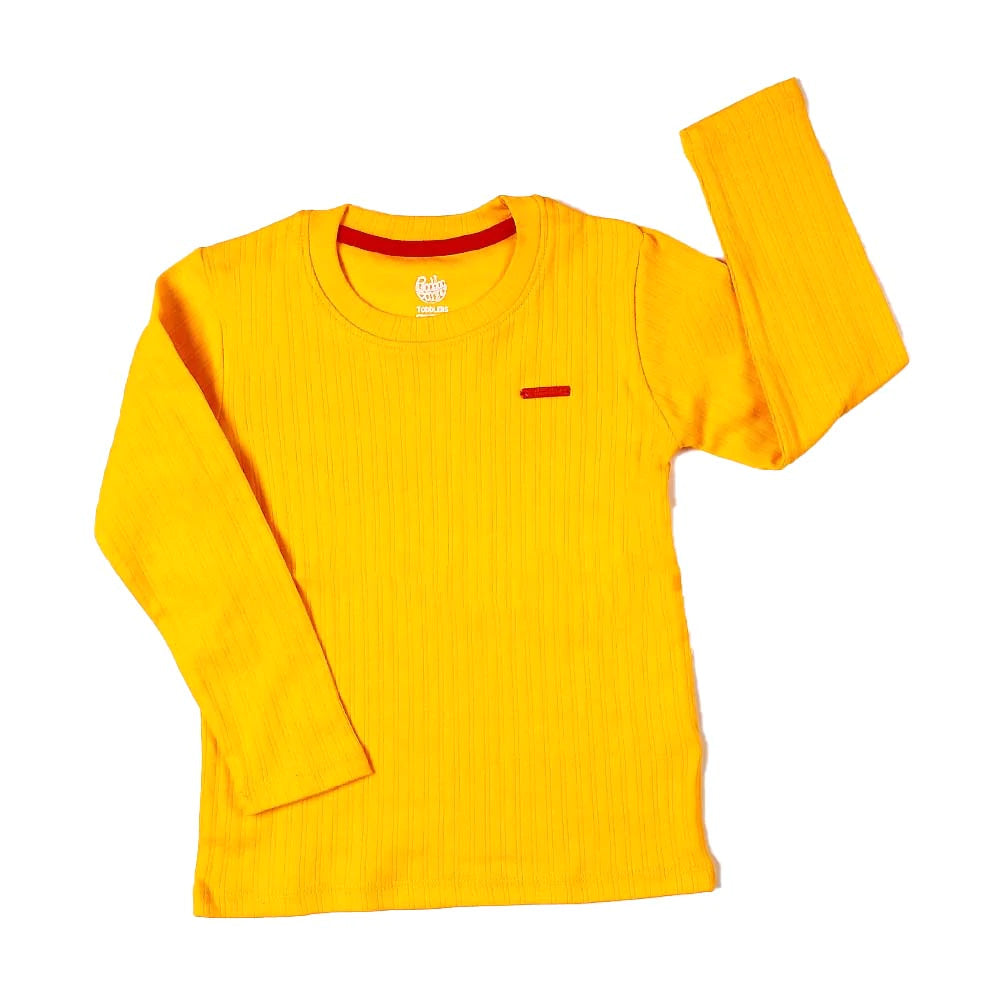 Kids Full Sleeves T-Shirt Rib - Yellow