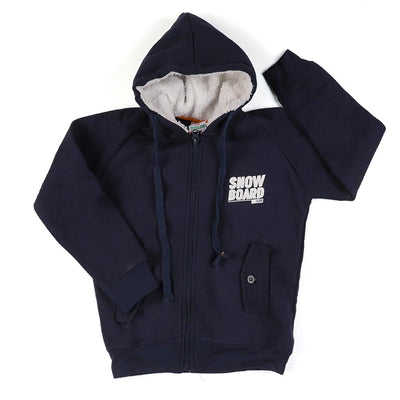 Snow Board Hooded Jacket For Boys - Navy