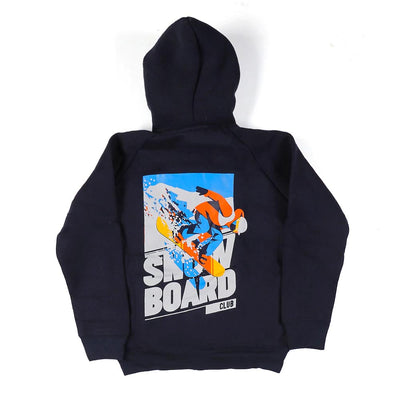 Snow Board Hooded Jacket For Boys - Navy