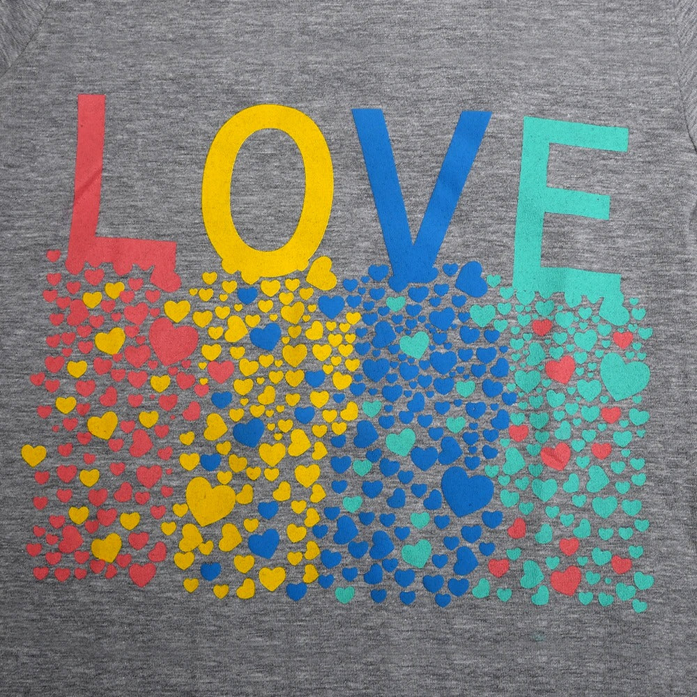 Infant Girls T-Shirt Love E-C -H.grey