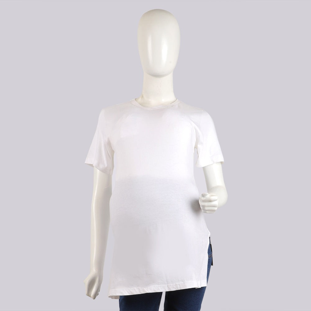 Women's Maternity V Neck T-Shirt - White