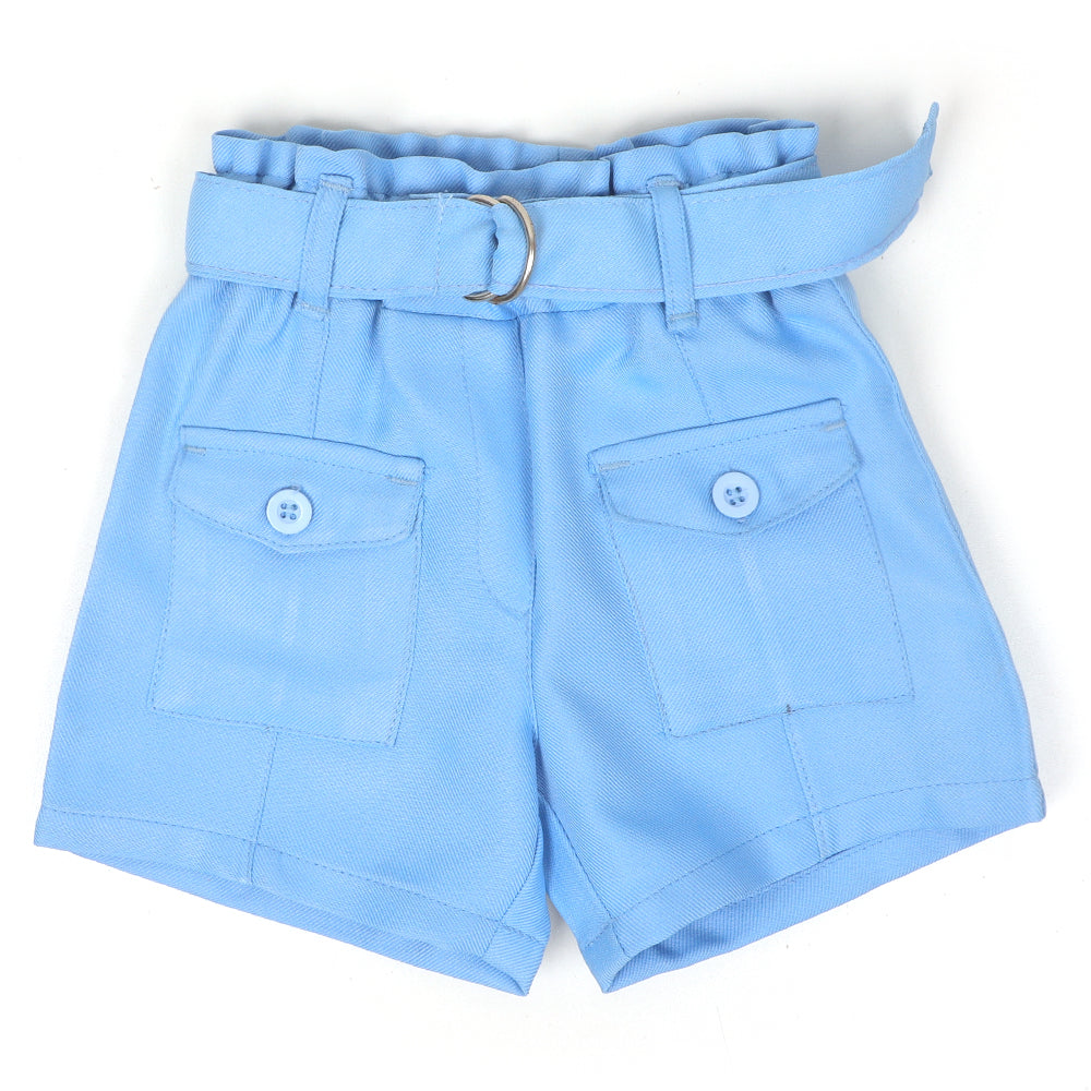 Girls Cotton Short Bone & Flap - Sky Blue