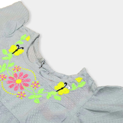 Infant Girls Embroidered Top Butterfly