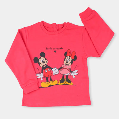 Infant Girls Sweatshirt Lovely Movements - Dark Pink