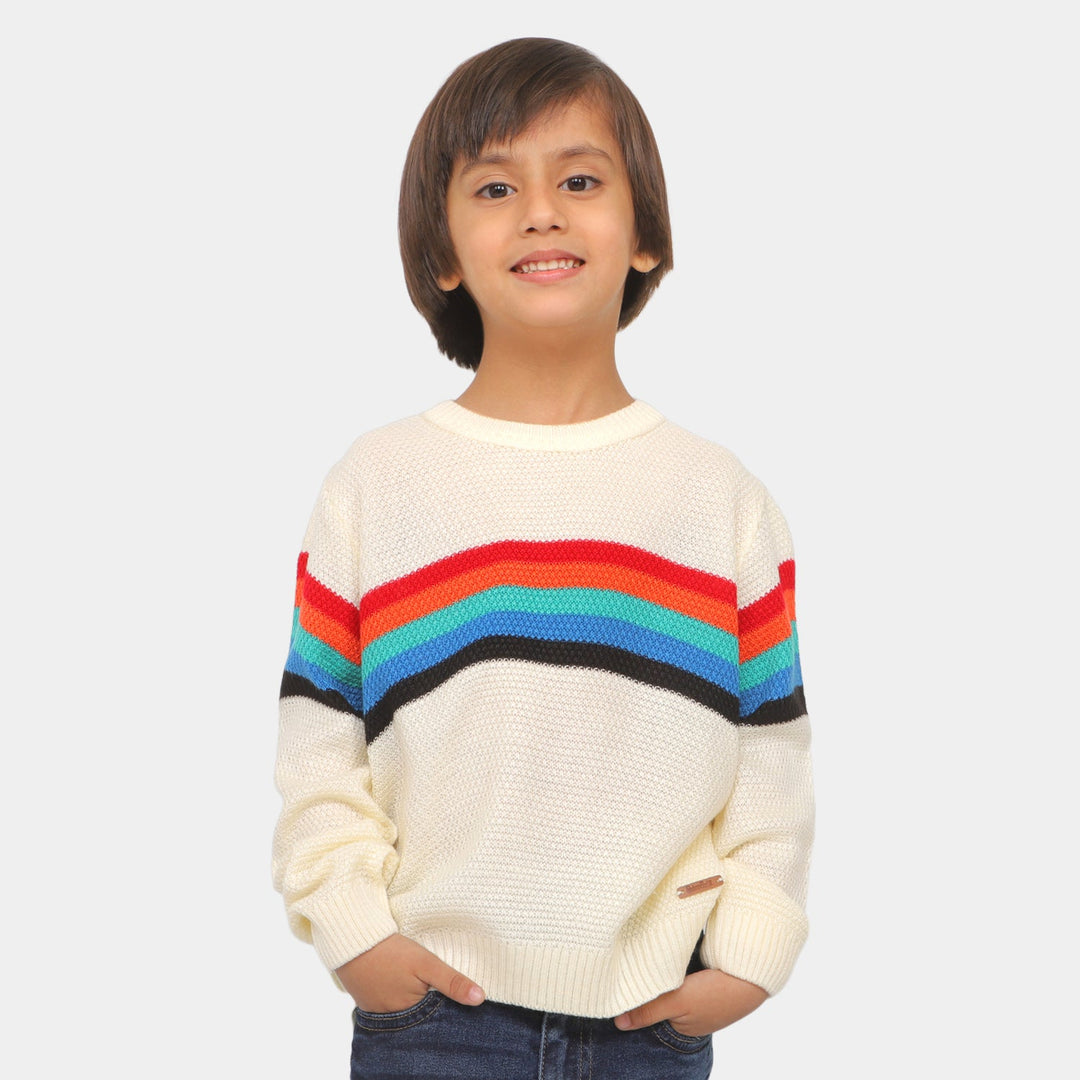 Teens BOYS SWEATER - OFF WHITE