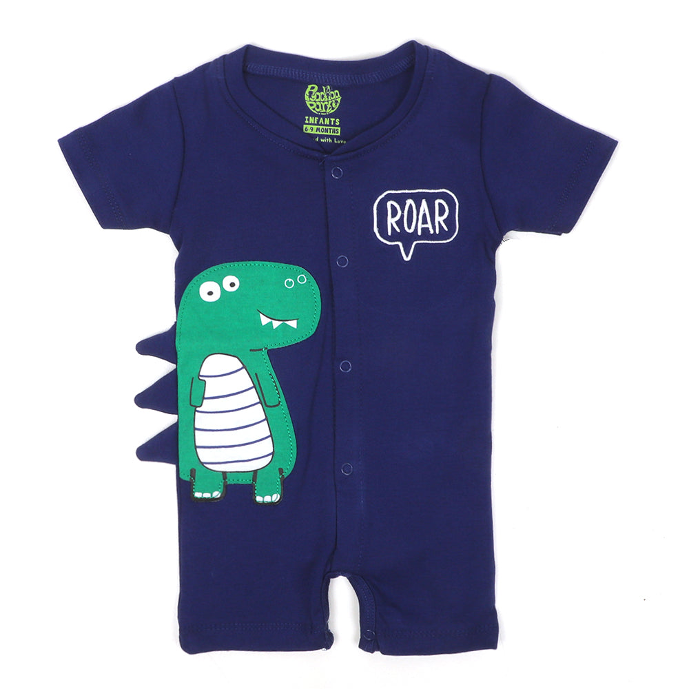 Infant Boys Knitted Romper Dino Roar -NAVY